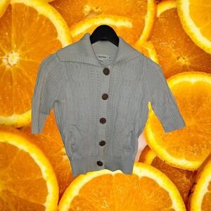 Calvin Klein Short Sleeve Button Up Sweater with‎ Pockets Size XS